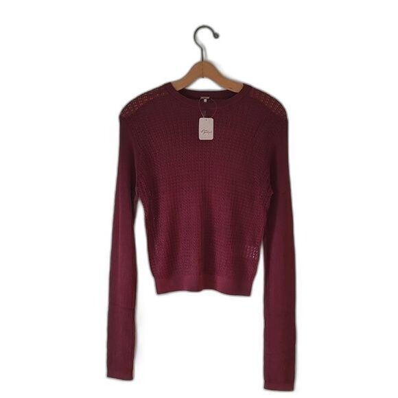 Free People Sweaters - NWT! Free People H20 Crew Pullover Garnet Stretch Size Medium